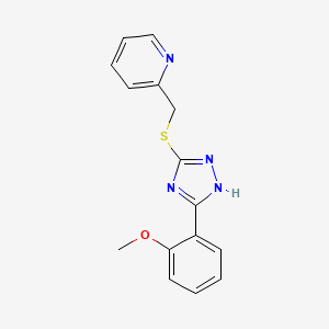 molecular formula C15H14N4OS B5536943 2-({[5-(2-甲氧基苯基)-1H-1,2,4-三唑-3-基]硫代}甲基)吡啶 
