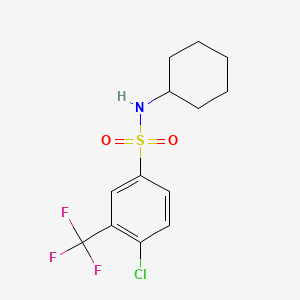 molecular formula C13H15ClF3NO2S B5536948 4-chloro-N-cyclohexyl-3-(trifluoromethyl)benzenesulfonamide 