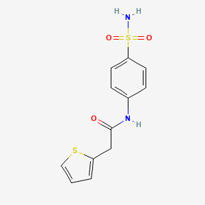 molecular formula C12H12N2O3S2 B5536953 N-[4-(氨基磺酰基)苯基]-2-(2-噻吩基)乙酰胺 