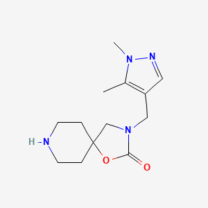 molecular formula C13H20N4O2 B5536960 3-[(1,5-dimethyl-1H-pyrazol-4-yl)methyl]-1-oxa-3,8-diazaspiro[4.5]decan-2-one hydrochloride 