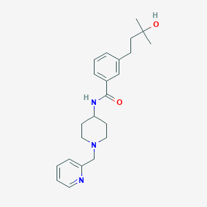 molecular formula C23H31N3O2 B5536969 3-(3-hydroxy-3-methylbutyl)-N-[1-(2-pyridinylmethyl)-4-piperidinyl]benzamide 