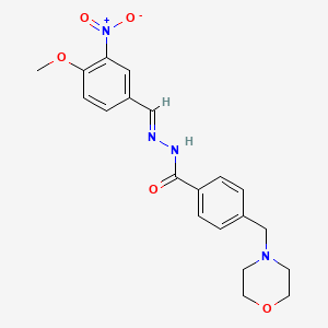 molecular formula C20H22N4O5 B5536983 N'-(4-甲氧基-3-硝基亚苄基)-4-(4-吗啉甲基)苯甲酰肼 