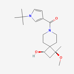 molecular formula C19H30N2O3 B5536990 (1R*,3S*)-7-[(1-叔丁基-1H-吡咯-3-基)羰基]-3-甲氧基-3-甲基-7-氮杂螺[3.5]壬烷-1-醇 