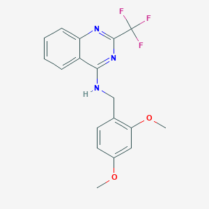 molecular formula C18H16F3N3O2 B5536991 N-(2,4-dimethoxybenzyl)-2-(trifluoromethyl)-4-quinazolinamine 