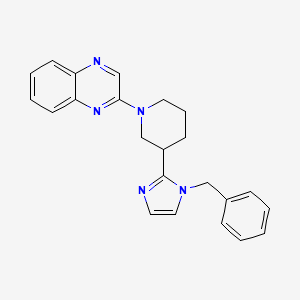molecular formula C23H23N5 B5537013 2-[3-(1-benzyl-1H-imidazol-2-yl)-1-piperidinyl]quinoxaline 