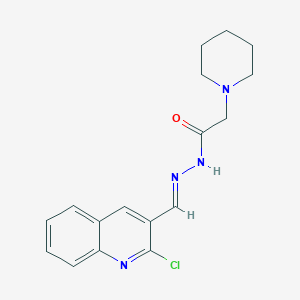 molecular formula C17H19ClN4O B5537053 N'-[(2-chloro-3-quinolinyl)methylene]-2-(1-piperidinyl)acetohydrazide 