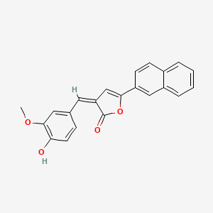 molecular formula C22H16O4 B5537064 3-(4-hydroxy-3-methoxybenzylidene)-5-(2-naphthyl)-2(3H)-furanone 