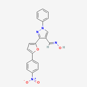 molecular formula C20H14N4O4 B5537086 3-[5-(4-nitrophenyl)-2-furyl]-1-phenyl-1H-pyrazole-4-carbaldehyde oxime 