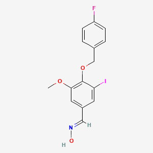molecular formula C15H13FINO3 B5537105 4-[(4-fluorobenzyl)oxy]-3-iodo-5-methoxybenzaldehyde oxime 