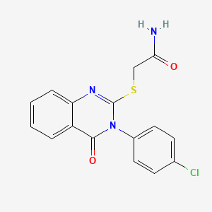 molecular formula C16H12ClN3O2S B5537107 2-{[3-(4-氯苯基)-4-氧代-3,4-二氢-2-喹唑啉基]硫代}乙酰胺 CAS No. 134615-88-6