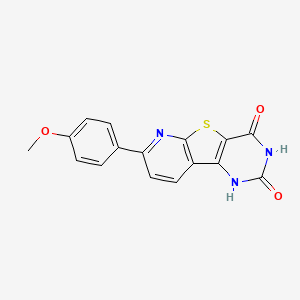 molecular formula C16H11N3O3S B5537141 4-hydroxy-7-(4-methoxyphenyl)pyrido[3',2':4,5]thieno[3,2-d]pyrimidin-2(1H)-one 