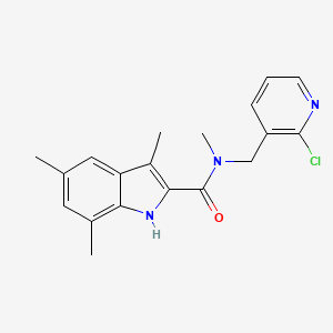 molecular formula C19H20ClN3O B5537143 N-[(2-氯-3-吡啶基)甲基]-N,3,5,7-四甲基-1H-吲哚-2-甲酰胺 