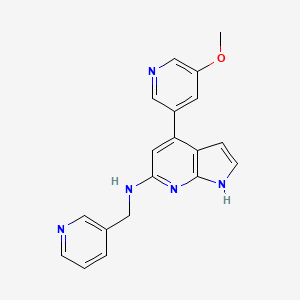 molecular formula C19H17N5O B5537156 4-(5-methoxypyridin-3-yl)-N-(pyridin-3-ylmethyl)-1H-pyrrolo[2,3-b]pyridin-6-amine 