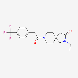 molecular formula C19H23F3N2O2 B5537168 2-ethyl-8-{[4-(trifluoromethyl)phenyl]acetyl}-2,8-diazaspiro[4.5]decan-3-one 