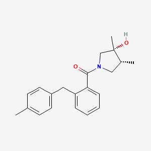 molecular formula C21H25NO2 B5537173 (3R*,4R*)-3,4-dimethyl-1-[2-(4-methylbenzyl)benzoyl]pyrrolidin-3-ol 