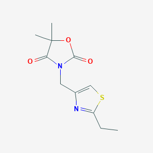 molecular formula C11H14N2O3S B5537179 3-[(2-ethyl-1,3-thiazol-4-yl)methyl]-5,5-dimethyl-1,3-oxazolidine-2,4-dione 