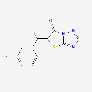 molecular formula C11H6FN3OS B5537198 5-(3-fluorobenzylidene)[1,3]thiazolo[3,2-b][1,2,4]triazol-6(5H)-one 