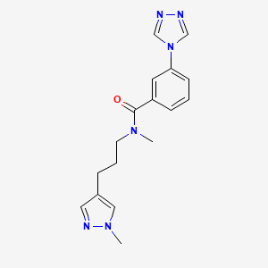 molecular formula C17H20N6O B5537216 N-methyl-N-[3-(1-methyl-1H-pyrazol-4-yl)propyl]-3-(4H-1,2,4-triazol-4-yl)benzamide 