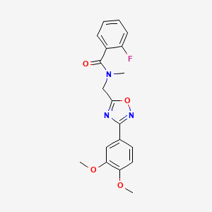 molecular formula C19H18FN3O4 B5537223 N-[[3-(3,4-二甲氧基苯基)-1,2,4-恶二唑-5-基]甲基]-2-氟-N-甲基苯甲酰胺 