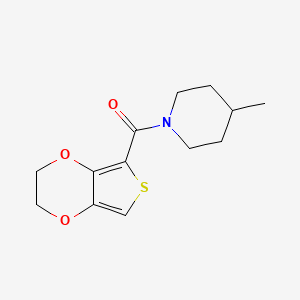 molecular formula C13H17NO3S B5537228 1-(2,3-dihydrothieno[3,4-b][1,4]dioxin-5-ylcarbonyl)-4-methylpiperidine 