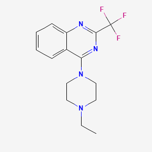 molecular formula C15H17F3N4 B5537237 4-(4-ethyl-1-piperazinyl)-2-(trifluoromethyl)quinazoline 