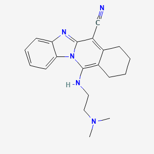 molecular formula C20H23N5 B5537248 11-{[2-(dimethylamino)ethyl]amino}-7,8,9,10-tetrahydrobenzimidazo[1,2-b]isoquinoline-6-carbonitrile 