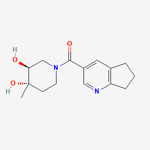 molecular formula C15H20N2O3 B5537257 (3S*,4S*)-1-(6,7-dihydro-5H-cyclopenta[b]pyridin-3-ylcarbonyl)-4-methylpiperidine-3,4-diol 