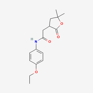 molecular formula C16H21NO4 B5537262 2-(5,5-dimethyl-2-oxotetrahydro-3-furanyl)-N-(4-ethoxyphenyl)acetamide 
