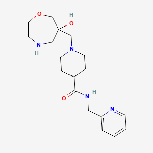 molecular formula C18H28N4O3 B5537273 1-[(6-hydroxy-1,4-oxazepan-6-yl)methyl]-N-(2-pyridinylmethyl)-4-piperidinecarboxamide dihydrochloride 
