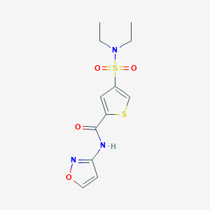 molecular formula C12H15N3O4S2 B5537283 4-[(diethylamino)sulfonyl]-N-3-isoxazolyl-2-thiophenecarboxamide 