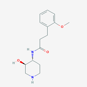 molecular formula C15H22N2O3 B5537303 N-[rel-(3R,4R)-3-hydroxy-4-piperidinyl]-3-(2-methoxyphenyl)propanamide hydrochloride 