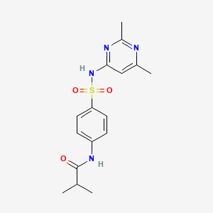 molecular formula C16H20N4O3S B5537305 N-(4-{[(2,6-二甲基-4-嘧啶基)氨基]磺酰基}苯基)-2-甲基丙酰胺 