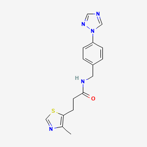 molecular formula C16H17N5OS B5537319 3-(4-甲基-1,3-噻唑-5-基)-N-[4-(1H-1,2,4-三唑-1-基)苄基]丙酰胺 