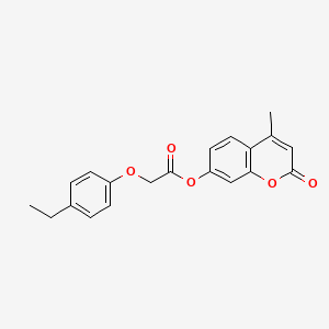 molecular formula C20H18O5 B5537327 4-甲基-2-氧代-2H-色满-7-基（4-乙基苯氧基）乙酸酯 