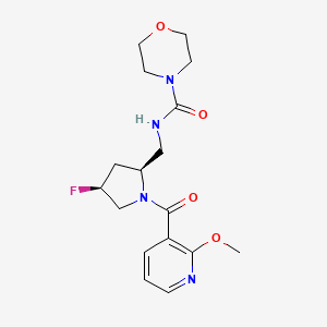 molecular formula C17H23FN4O4 B5537334 N-({(2S,4S)-4-fluoro-1-[(2-methoxypyridin-3-yl)carbonyl]pyrrolidin-2-yl}methyl)morpholine-4-carboxamide 