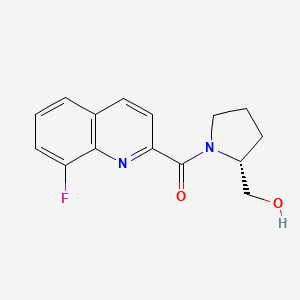 molecular formula C15H15FN2O2 B5537340 {(2R)-1-[(8-fluoro-2-quinolinyl)carbonyl]-2-pyrrolidinyl}methanol 