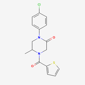 molecular formula C16H15ClN2O2S B5537346 1-(4-氯苯基)-5-甲基-4-(2-噻吩基羰基)-2-哌嗪酮 