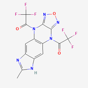 molecular formula C14H6F6N6O3 B5537367 7-甲基-4,10-双(三氟乙酰)-6,10-二氢-4H-咪唑并[4,5-g][1,2,5]恶二唑并[3,4-b]喹喔啉 
