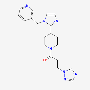 molecular formula C19H23N7O B5537371 3-[(2-{1-[3-(1H-1,2,4-triazol-1-yl)propanoyl]-4-piperidinyl}-1H-imidazol-1-yl)methyl]pyridine 