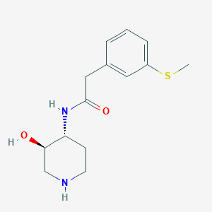 molecular formula C14H20N2O2S B5537404 N-[rel-(3R,4R)-3-hydroxy-4-piperidinyl]-2-[3-(methylthio)phenyl]acetamide hydrochloride 