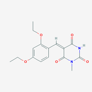 molecular formula C16H18N2O5 B5537436 5-(2,4-二乙氧基苄亚叉)-1-甲基-2,4,6(1H,3H,5H)-嘧啶三酮 