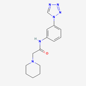 molecular formula C14H18N6O B5537437 2-(1-piperidinyl)-N-[3-(1H-tetrazol-1-yl)phenyl]acetamide 