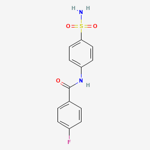 molecular formula C13H11FN2O3S B5537477 N-[4-(氨基磺酰基)苯基]-4-氟苯甲酰胺 
