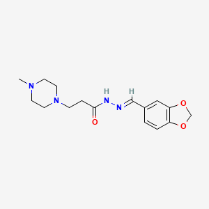 molecular formula C16H22N4O3 B5537486 N'-(1,3-benzodioxol-5-ylmethylene)-3-(4-methyl-1-piperazinyl)propanohydrazide 