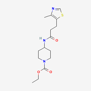 molecular formula C15H23N3O3S B5537504 ethyl 4-{[3-(4-methyl-1,3-thiazol-5-yl)propanoyl]amino}-1-piperidinecarboxylate 