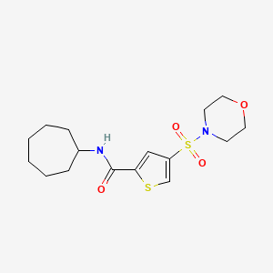 molecular formula C16H24N2O4S2 B5537585 N-cycloheptyl-4-(4-morpholinylsulfonyl)-2-thiophenecarboxamide 