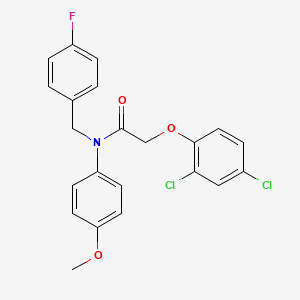 molecular formula C22H18Cl2FNO3 B5537589 2-(2,4-二氯苯氧基)-N-(4-氟苄基)-N-(4-甲氧基苯基)乙酰胺 