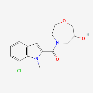 molecular formula C15H17ClN2O3 B5537601 4-[(7-氯-1-甲基-1H-吲哚-2-基)羰基]-1,4-恶唑烷-6-醇 