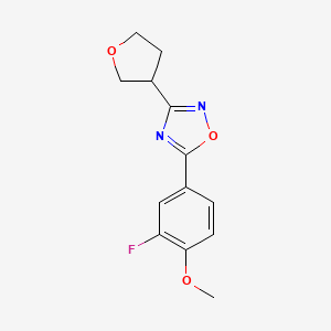 molecular formula C13H13FN2O3 B5537606 5-(3-fluoro-4-methoxyphenyl)-3-(tetrahydrofuran-3-yl)-1,2,4-oxadiazole 