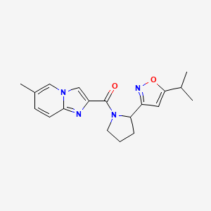 molecular formula C19H22N4O2 B5537618 2-{[2-(5-异丙基-3-异恶唑基)-1-吡咯烷基]羰基}-6-甲基咪唑并[1,2-a]吡啶 